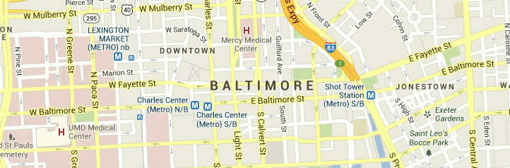Map of Baltimore, Maryland Map of Baltimore, Maryland