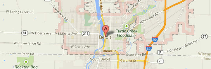 Map of Beloit, Wisconsin Map of Beloit, Wisconsin