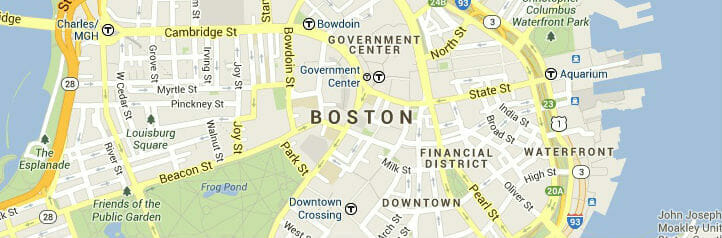 Map of Boston, Massachusetts