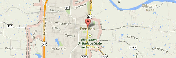 Map of Denison, Texas Map of Denison, Texas