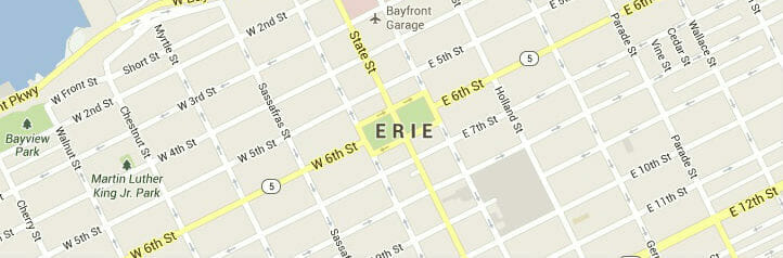 Map of Erie, Pennsylvania Map of Erie, Pennsylvania