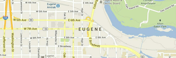 Map of Eugene, Oregon