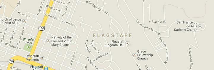 Map of Flagstaff, Arizona