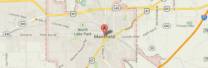 Map of Mansfield, Ohio Map of Mansfield, Ohio