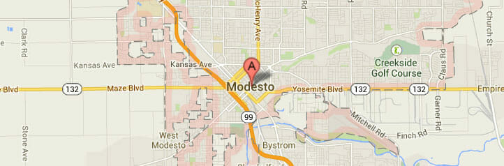 Map of Modesto, California