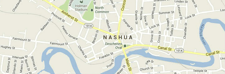 Map of Nashua, New Hampshire