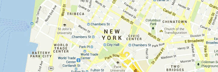 Map of New York, New York Map of New York, New York