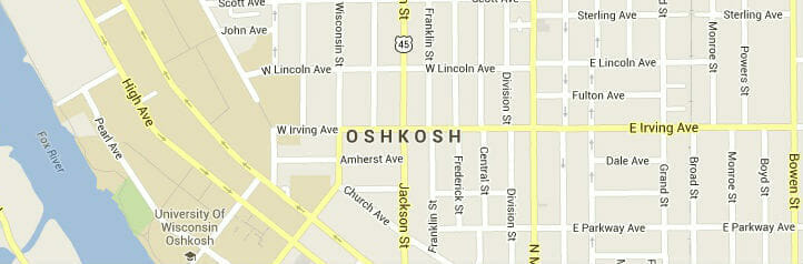 Map of Oshkosh, Wisconsin Map of Oshkosh, Wisconsin
