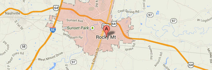 Map of Rocky Mount, North Carolina Map of Rocky Mount, North Carolina