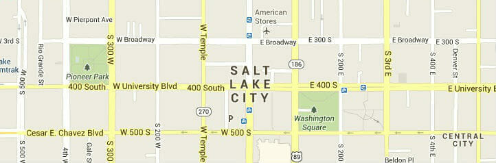 Map of Salt Lake City, Utah Map of Salt Lake City, Utah