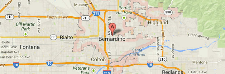 Map of San Bernardino, California Map of San Bernardino, California