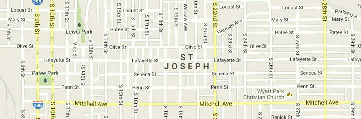 Map of St. Joseph, Missouri