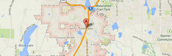 Map of Tumwater, Washington Map of Tumwater, Washington