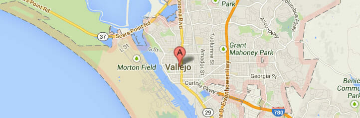 Map of Vallejo, California Map of Vallejo, California