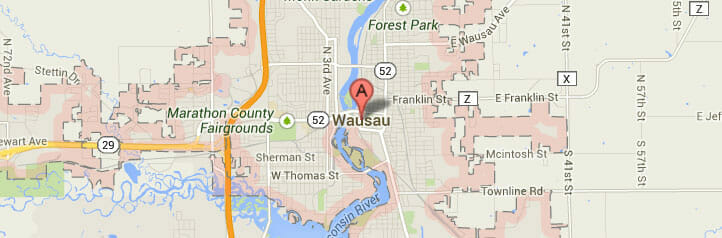 Map of Wausau, Wisconsin Map of Wausau, Wisconsin