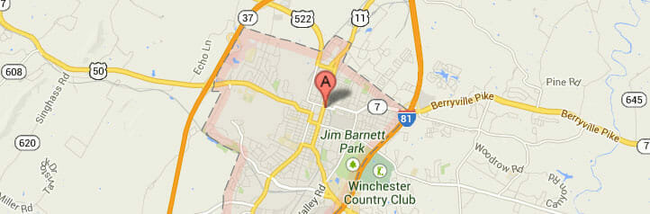 Map of Winchester, Virginia