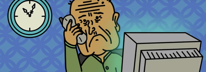 Old Man Stuck On Hold